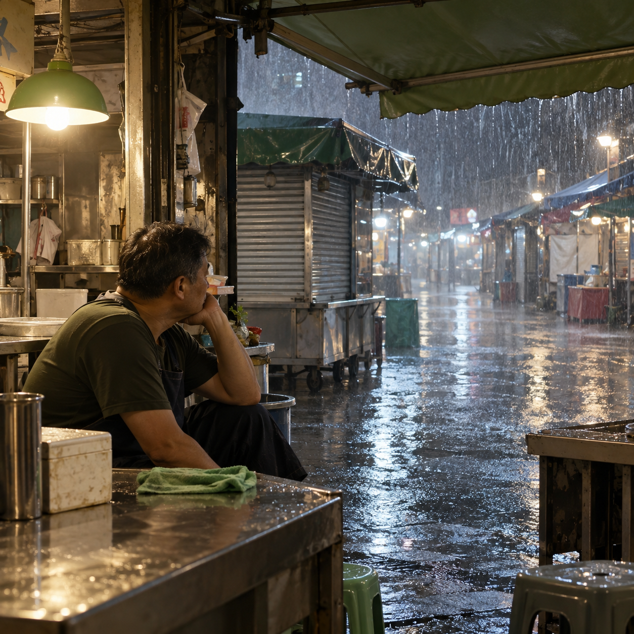 夜市攤商遇到連續雨天整理營運支出